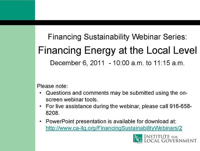 Image of Financing Energy at the Local Level