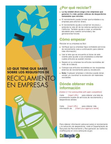 Image of Commercial Recycling Flyer Template (2012 Update)