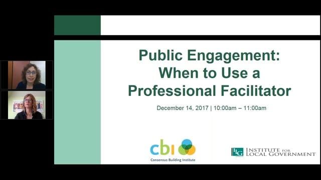 Public Engagement: When to Use a Professional Facilitator