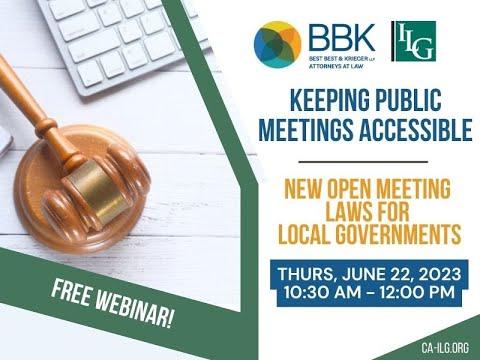 Keeping Public Meetings Accessible: New Open Meeting Laws for Local Governments