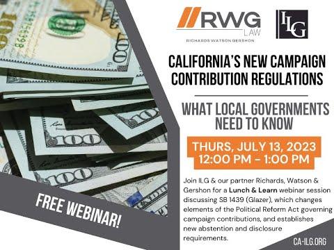 Lunch and Learn: California’s New Campaign Contribution Regulations, What Local Governments Need to Know