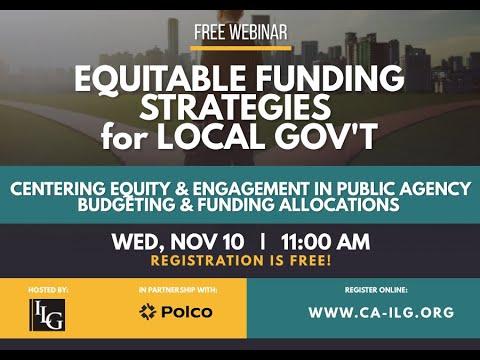 Equitable Funding Strategies for Local Government