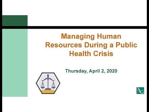 Managing Human Resources During a Public Health Crisis