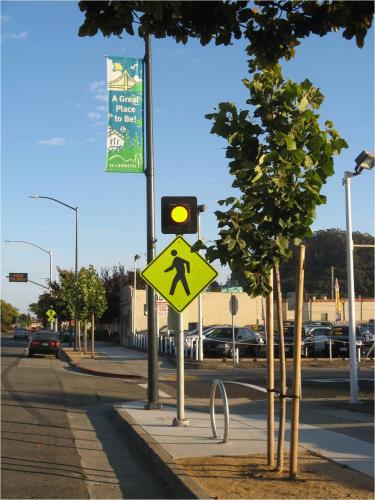 Illuminated crosswalk on San Pablo Avenue