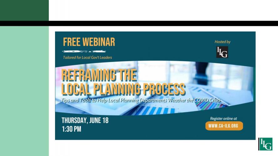 Reframing the Local Planning Process:  Tips and Tools to Help Local Planning Departments Weather the COVID Crisis
