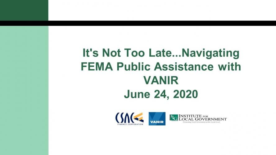 It’s Not Too Late…Navigating FEMA Public Assistance