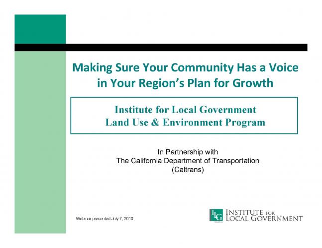 Making Sure Your Community Has a Voice in Your Region’s Plan for Growth